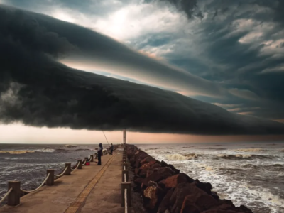 Vídeo impressionante mostra tsunami meteorológico em Laguna.