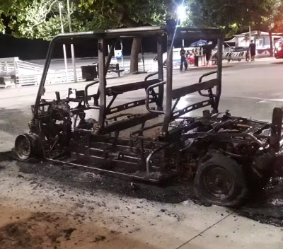 Suspeitos que incendiaram quadriciclo da GM são presos em Balneário Camboriú.