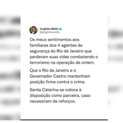 Jorginho Mello Oferece Reforços ao Rio Após Megaoperação